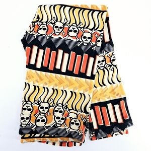LuLaRoe Halloween Skull Leggings - Black, Orange, Yellow
